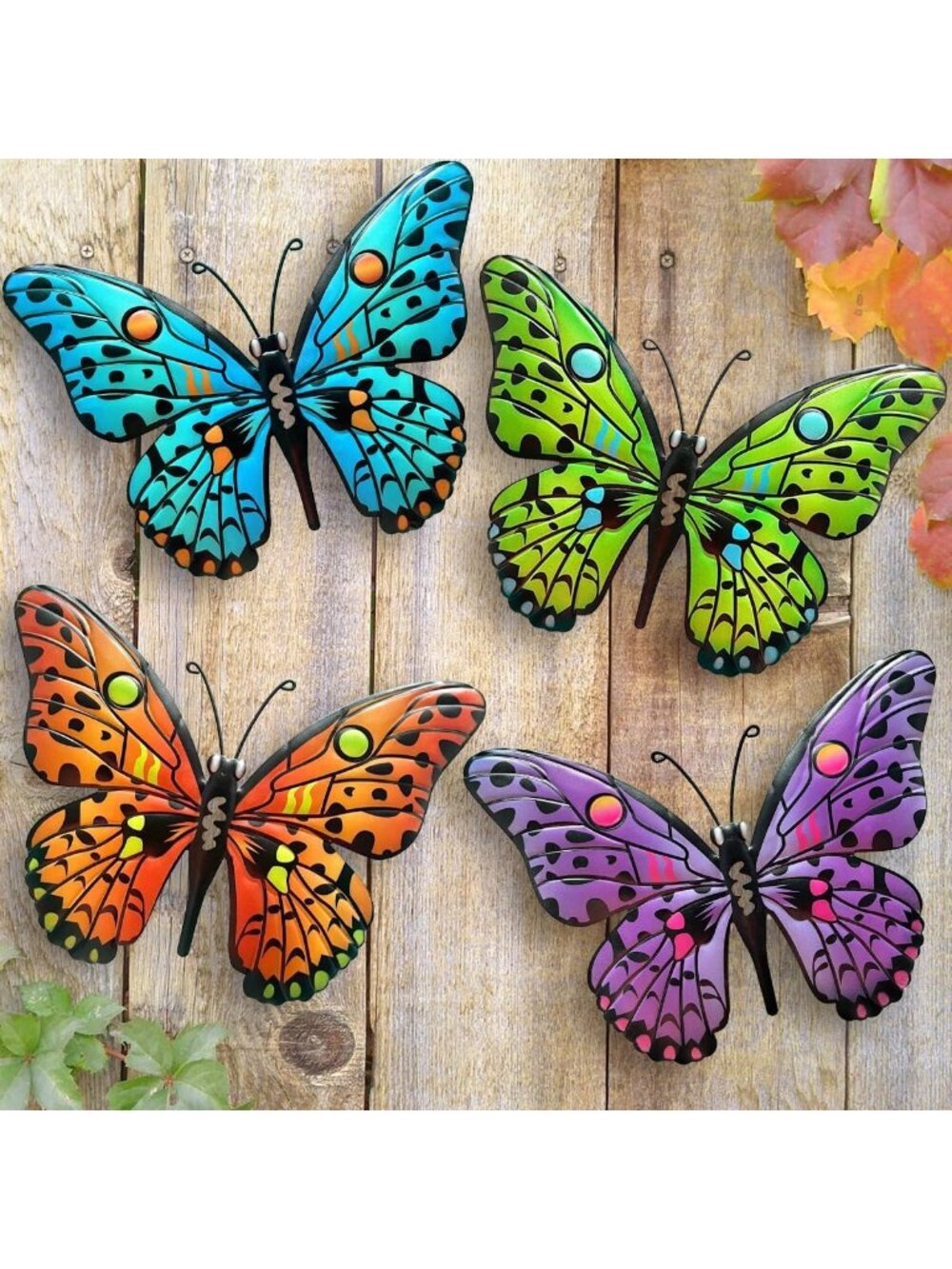 Metal Butterfly Wall Art - 9.6” Outdoor Decor for Garden, Patio, Living Room (4